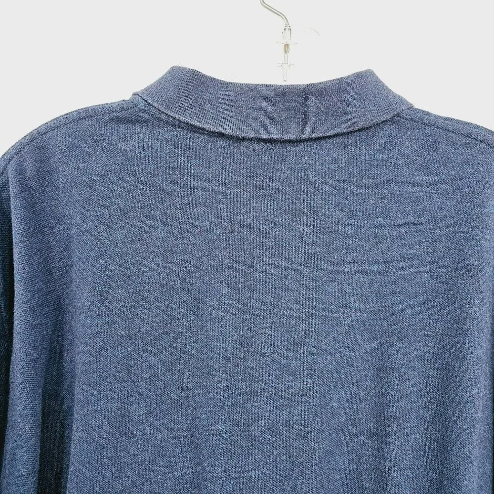 Polo Ralph Lauren Vintage Long Sleeve Shirt XL Blue Collared 2 Button Cotton USA